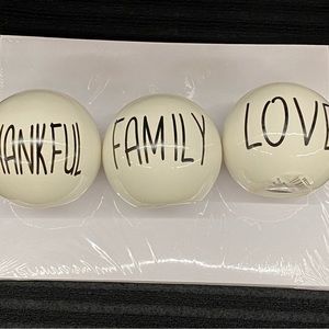 valentine's day ceramic love family thankful balls  decor 3 pcs